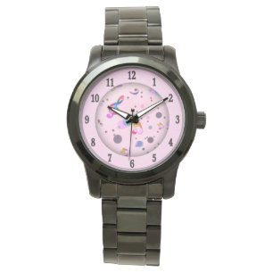 Tanzmusik auf rosa Uhr