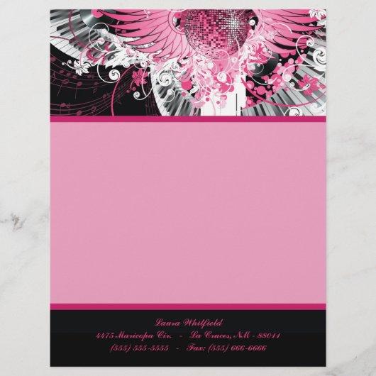 Tanzmusik Disko Ball Piano Parco Tassino Briefbogen (Vorderseite)