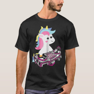 Tanzmusik Einhorn DJ für Kinder Mädchen und Frauen T-Shirt