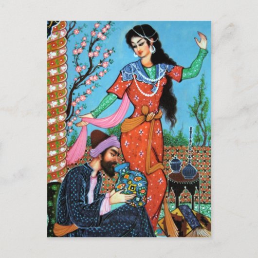 Tanznymph und Poet-Postkarte Postkarte (Vorderseite)