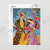 Tanznymphe und Musiker Postkarte (Vorne/Hinten)