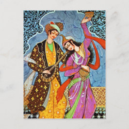 Tanznymphe und Musikerpostkarte Postkarte