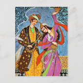 Tanznymphe und Musikerpostkarte Postkarte (Vorderseite)