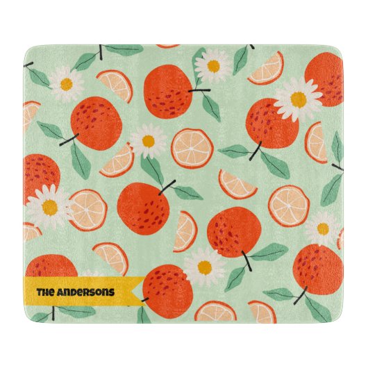 Tanzorange Schneidebrett (Vorderseite)