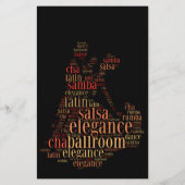 Tanzpaar als Wörter Cloud-Design Flyer (Hinten)