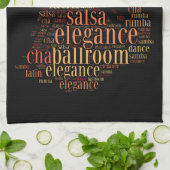 Tanzpaar als Wörter Cloud-Design Geschirrtuch (Gefaltet)