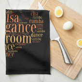 Tanzpaar als Wörter Cloud-Design Geschirrtuch (Viertel Falte)