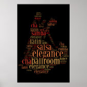 Tanzpaar als Wörter Cloud-Design Poster (Vorne)