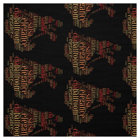 Tanzpaar als Wörter Cloud-Design Stoff (Muster)