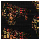 Tanzpaar als Wörter Cloud-Design Stoff (Nahaufnahme)