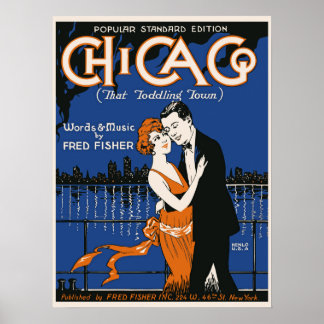 Tanzpaar im Stil der 20er Jahre, Chicagoer Musik Poster