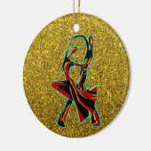 Tanzpaar Keramik Ornament (Links)