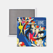 Tanzpaare Art Deco Magnet (Vorderseite/Rückseite)