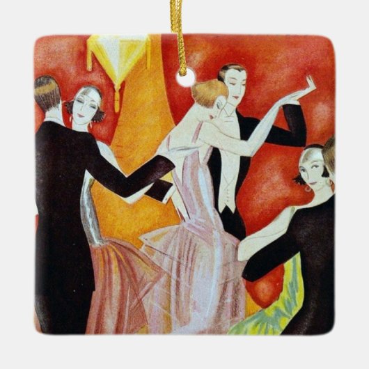 Tanzpaare der 20er Jahre Keramikornament (Vorderseite)