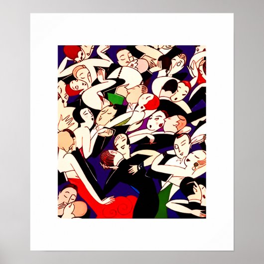 Tanzpaare Vintag Art Déco Poster (Vorne)