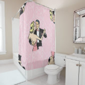 Tanzpärchen Vintager rosa Ballsaal Duschvorhang (Beispiel)