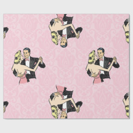Tanzpärchen Vintager rosa Ballsaal Geschenkpapier