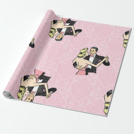 Tanzpärchen Vintager rosa Ballsaal Geschenkpapier