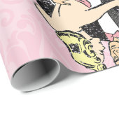 Tanzpärchen Vintager rosa Ballsaal Geschenkpapier (Rolleneckpunkt)