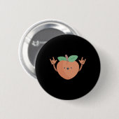 Tanzpfirsich Funny Dance Fruit Dancer Grafisches T Button (Vorne & Hinten)