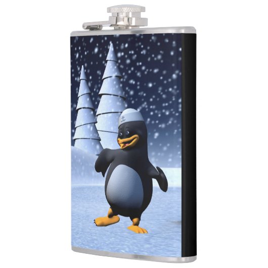 Tanzpinguin Flachmann (Links)