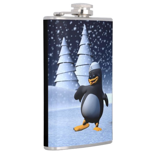 Tanzpinguin Flachmann (Rechts)