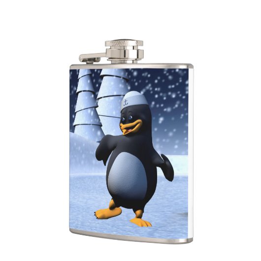 Tanzpinguin Flachmann (Links)