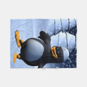 Tanzpinguin Fleecedecke (Vorderseite (Horizontal))