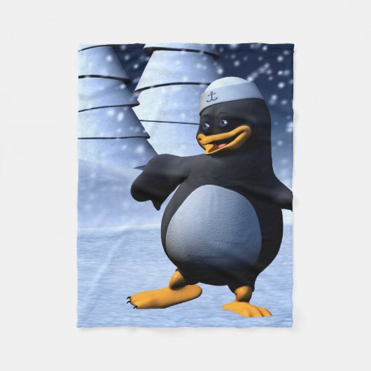 Tanzpinguin Fleecedecke (Vorderseite)