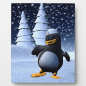 Tanzpinguin Fotoplatte (Vorderseite)