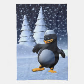 Tanzpinguin Geschirrtuch (Vertikal)