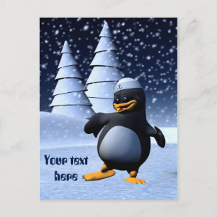 Tanzpinguin Postkarte