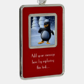 Tanzpinguin Rahmen-Ornament Silber (Rechts)