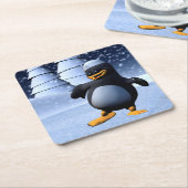 Tanzpinguin Rechteckiger Pappuntersetzer (angewinkelt)