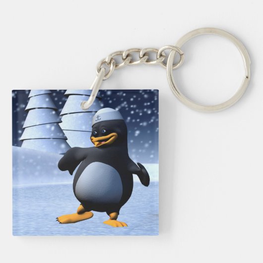 Tanzpinguin Schlüsselanhänger (Rückseite)