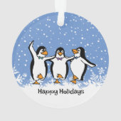 Tanzpinguine Design Akrylic Ornament (Rückseite)