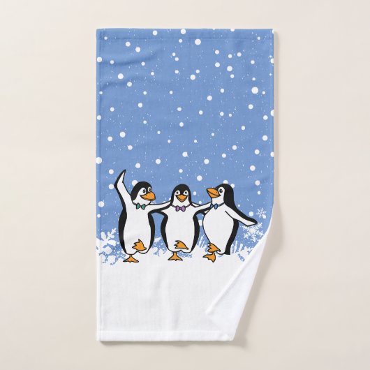 Tanzpinguine Design Badhandtuch Set (Handtuch)