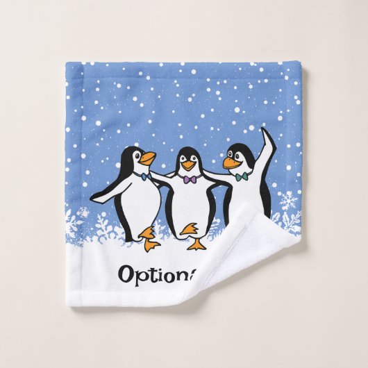 Tanzpinguine Design Badhandtuch Set (Waschlappen)