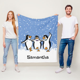Tanzpinguine Design Fleece Blanket
