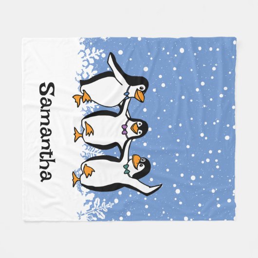 Tanzpinguine Design Fleece Blanket (Vorderseite (Horizontal))