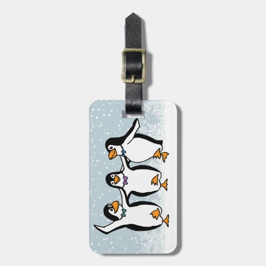 Tanzpinguine Design Gepäckanhänger (Vorderseite vertikal)