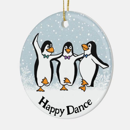 Tanzpinguine Design Keramik Ornament (Links)