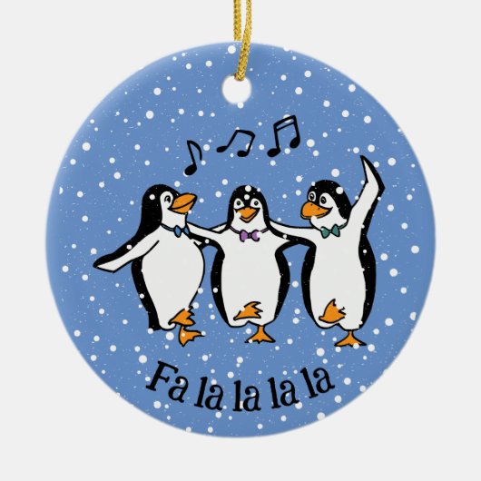 Tanzpinguine Design Keramik Ornament (Vorne)