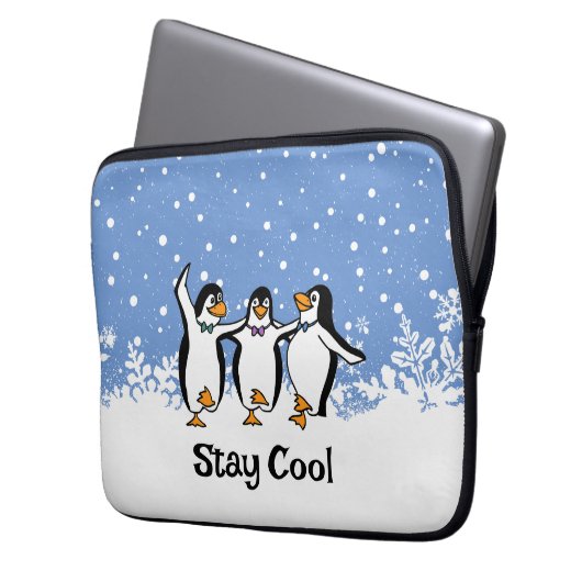 Tanzpinguine Design Laptopschutzhülle (Vorderseite Links)