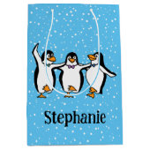 Tanzpinguine Design Mittlere Geschenktüte (Vorderseite)