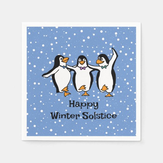 Tanzpinguine Design Paper Napkins Serviette (Vorderseite)