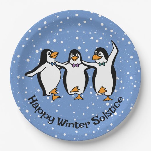 Tanzpinguine Design Paper Plate Pappteller (Vorderseite)