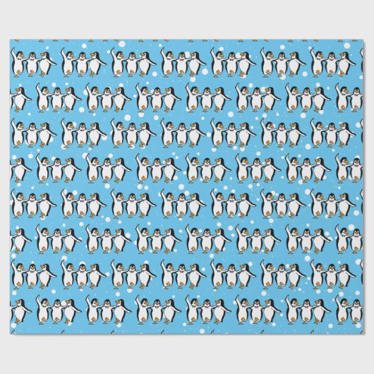 Tanzpinguine Design Wrapping Paper Roll Geschenkpapier (Flach)