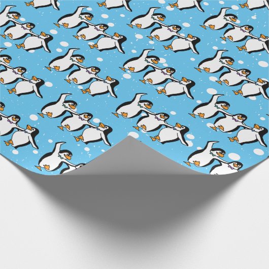 Tanzpinguine Design Wrapping Paper Roll Geschenkpapier (Ecke)