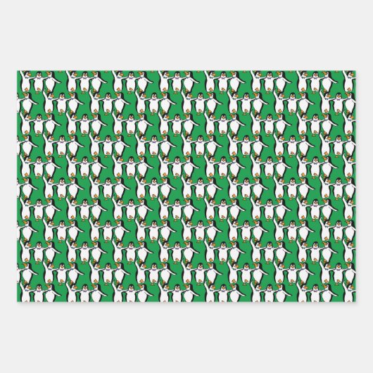 Tanzpinguine Design Wrapping Paper Sheets Geschenkpapier Set (Vorderseite 2)